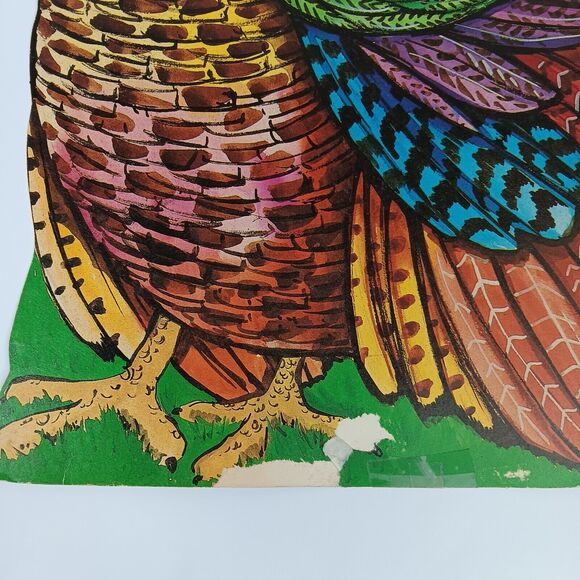 Party Time 1985 Turkey Diecut Thanksgiving Decoration Decor Vtg 8616 Wall Window - Picture 6 of 7
